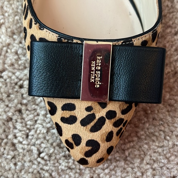 Kate Spade Norah Leopard Bow Pointy Flats - Picture 6 of 8